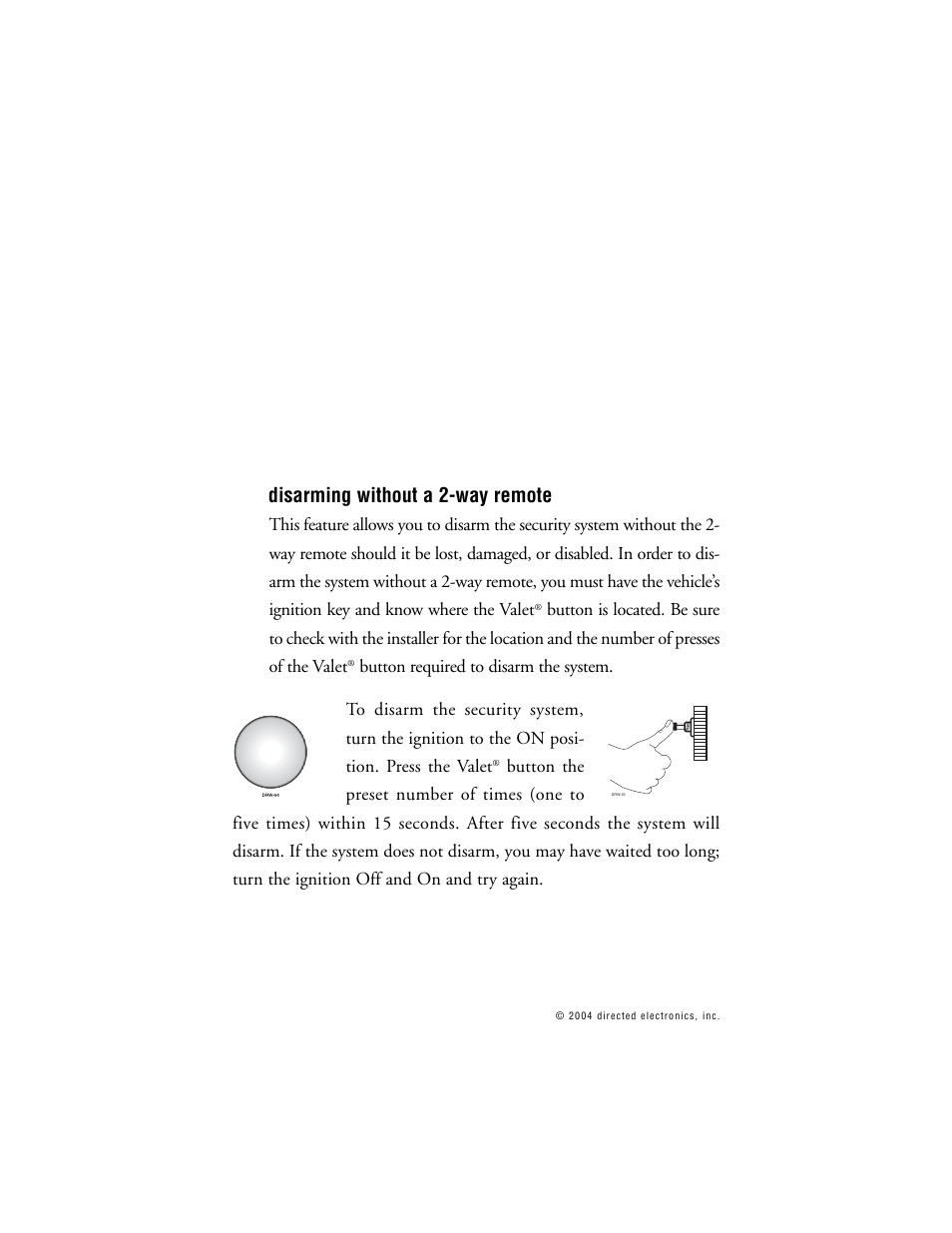 Disarming without a 2-way remote | CLIFFORD 2.2X User Manual | Page 19 / 43