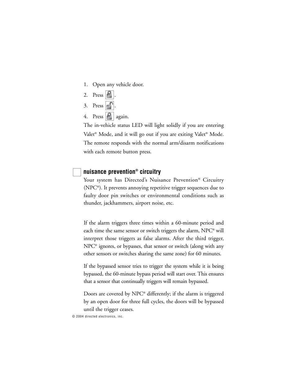 Nuisance prevention, Circuitry | CLIFFORD 2.2X User Manual | Page 22 / 43