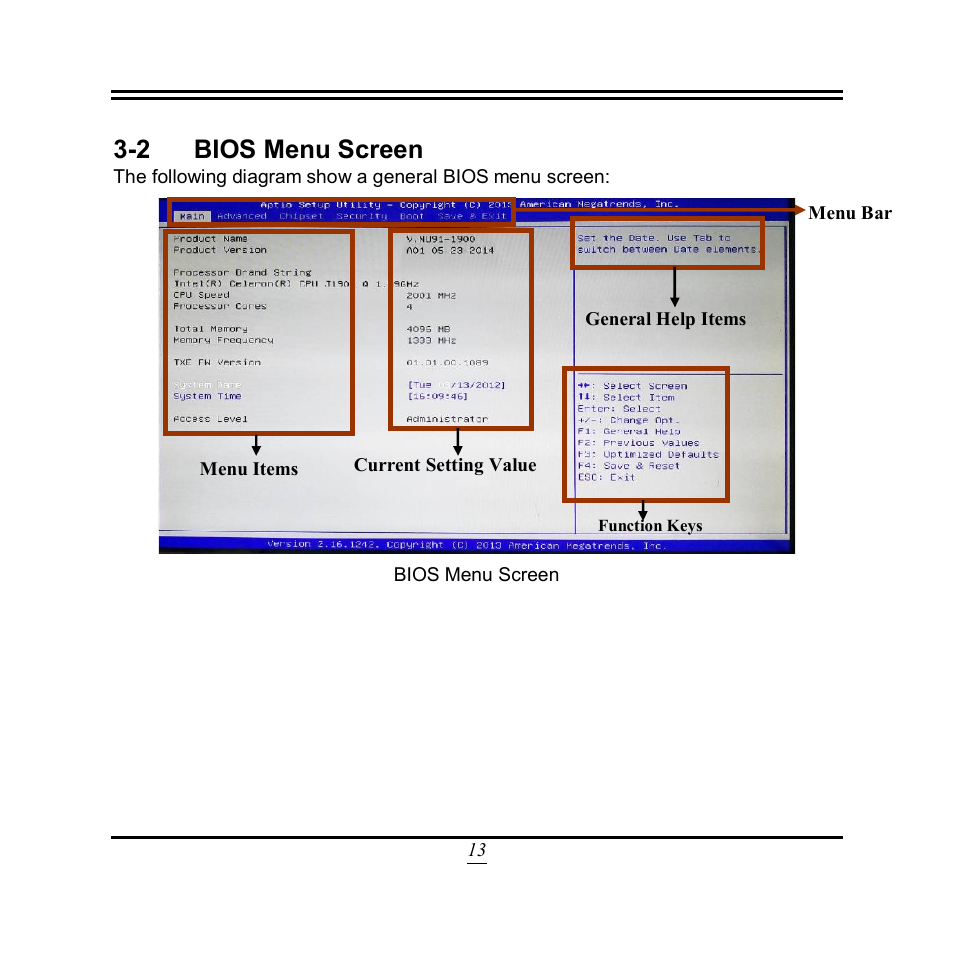 2 bios menu screen | Jetway Computer NU91 User Manual | Page 18 / 35