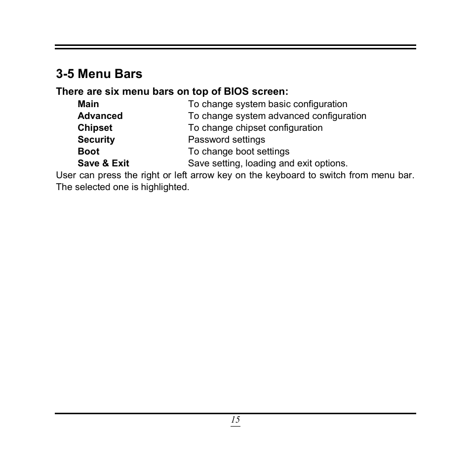 5 menu bars | Jetway Computer NU91 User Manual | Page 20 / 35