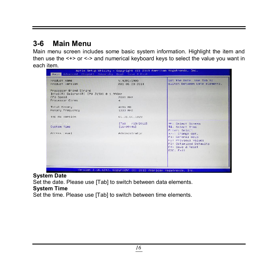 6 main menu | Jetway Computer NU91 User Manual | Page 21 / 35