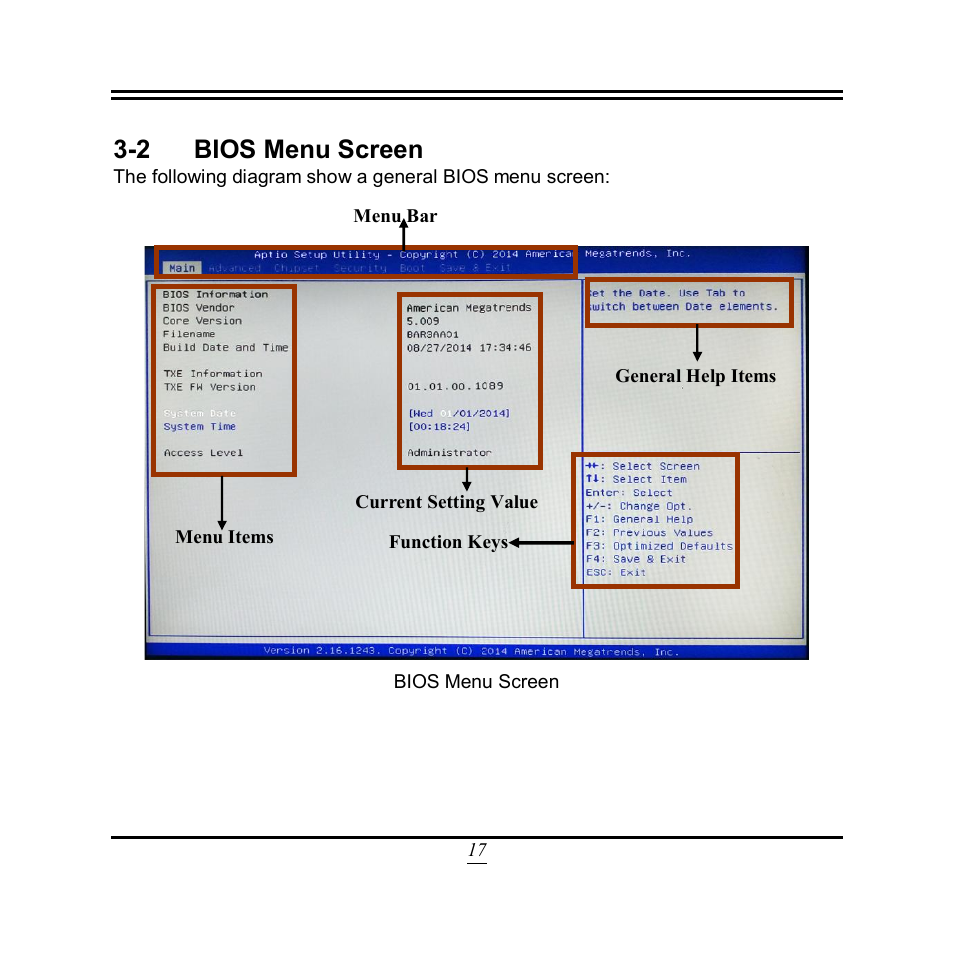 2 bios menu screen | Jetway Computer NP93 User Manual | Page 22 / 39