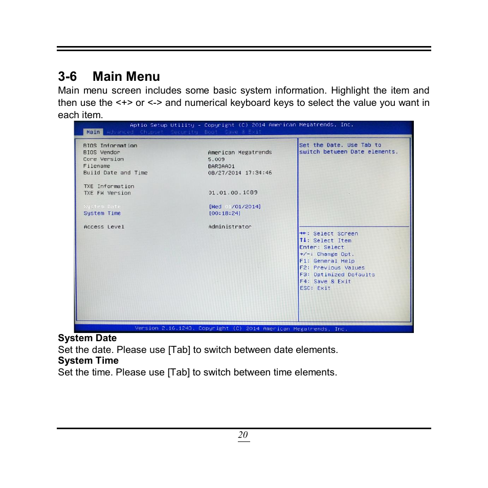 6 main menu | Jetway Computer NP93 User Manual | Page 25 / 39