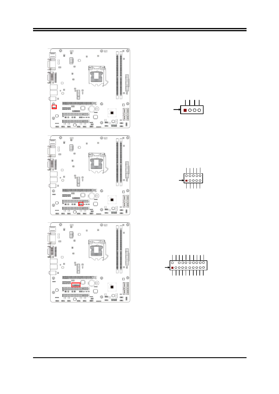 14)sm_bus (2-pin): sm bus header sm_bus header, 15) gpio header (10-pin): gpio_con, 16) tpm (19-pin): tpm header | Gpio_con header, Tpm header | Jetway Computer NMF92-H61 User Manual | Page 19 / 35