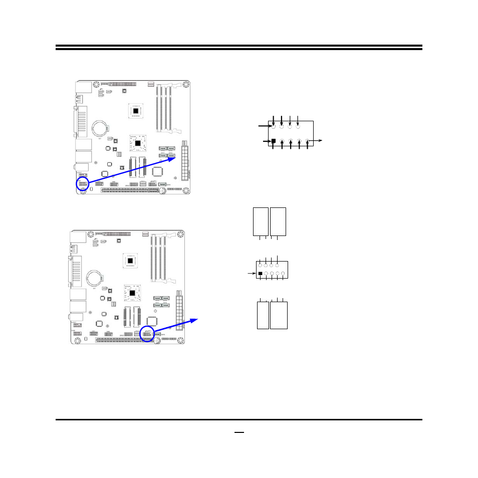 12 (3) serial port header: com1, 4) front panel header: jw-fp1, Pin1 pin6 | Pin1, Pin1 pin5, Serial com port 9-pin block | Jetway Computer NF81 User Manual | Page 17 / 35