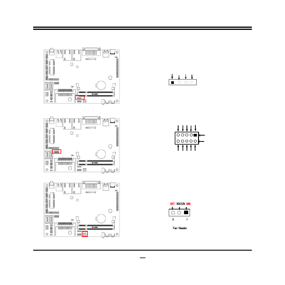12 (6) cir header (4-pin): cir, 7) gpio header (10-pin): gpio1, Gpio header | 8) sysfan header (3-pin): sysfan1 | Jetway Computer NF35 v.4.0 User Manual | Page 17 / 34