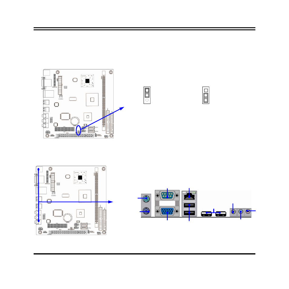 2 connectors and headers, 2-1 connectors, 2 connectors and headers 2-2-1 connectors | 3) clear cmos (3-pin): jbat, 1) i/o back panel connector | Jetway Computer NC92 User Manual | Page 11 / 38