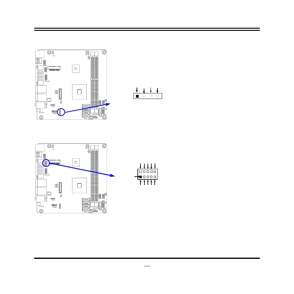 7) cir header: cir, 8) gpio header (9-pin): gpio_con, Gpio connector | Jetway Computer NC63 User Manual | Page 19 / 41