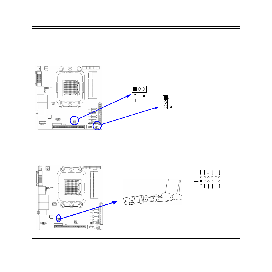9 )wi-fi header(optional), Adapter | Jetway Computer NC81 User Manual | Page 16 / 32