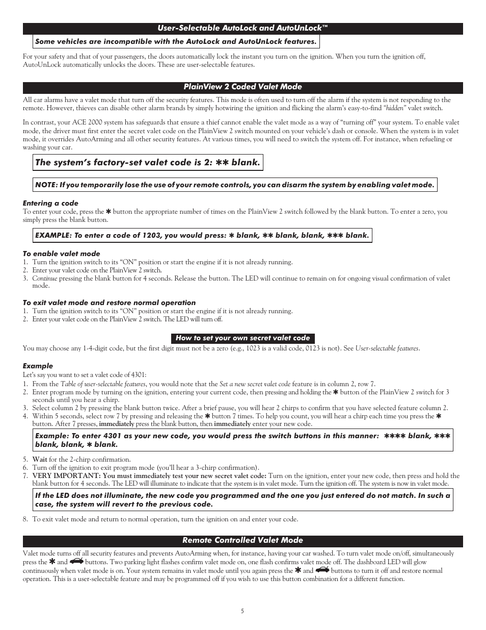 CLIFFORD ACE 2000 User Manual | Page 5 / 9