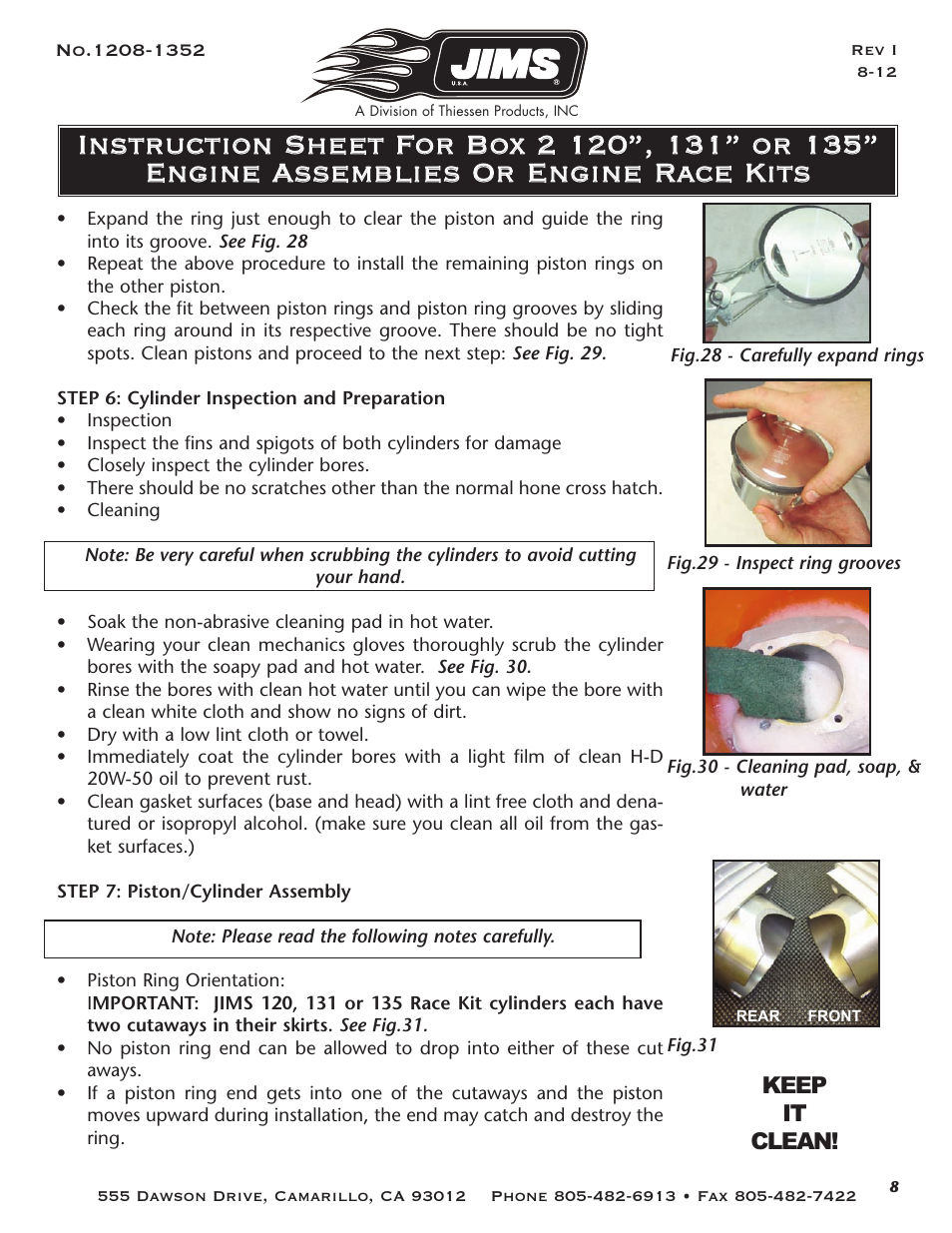 JIMS Box 2 1208-1352 (all models of 120, 131, or 135 Alpha, Beta and Evo Mount Engines) User Manual | Page 9 / 20