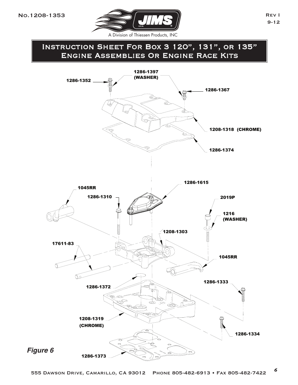 JIMS Box 3 1208-1353 (all models of 120, 131, or 135 Alpha, Beta and EVO Mount Engines (Including Kits) User Manual | Page 7 / 20