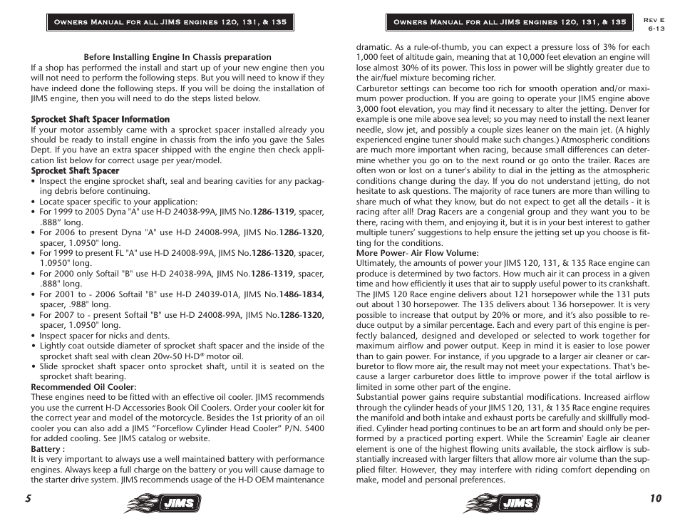 JIMS Twin Cam 120, 131, 135 User Manual | Page 6 / 8