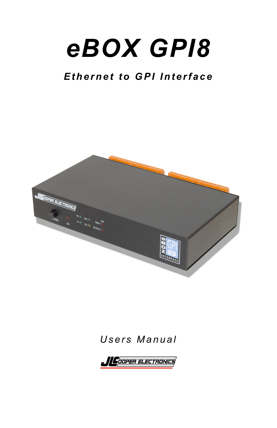 JLCooper eBOX GPI8 User Manual | 55 pages