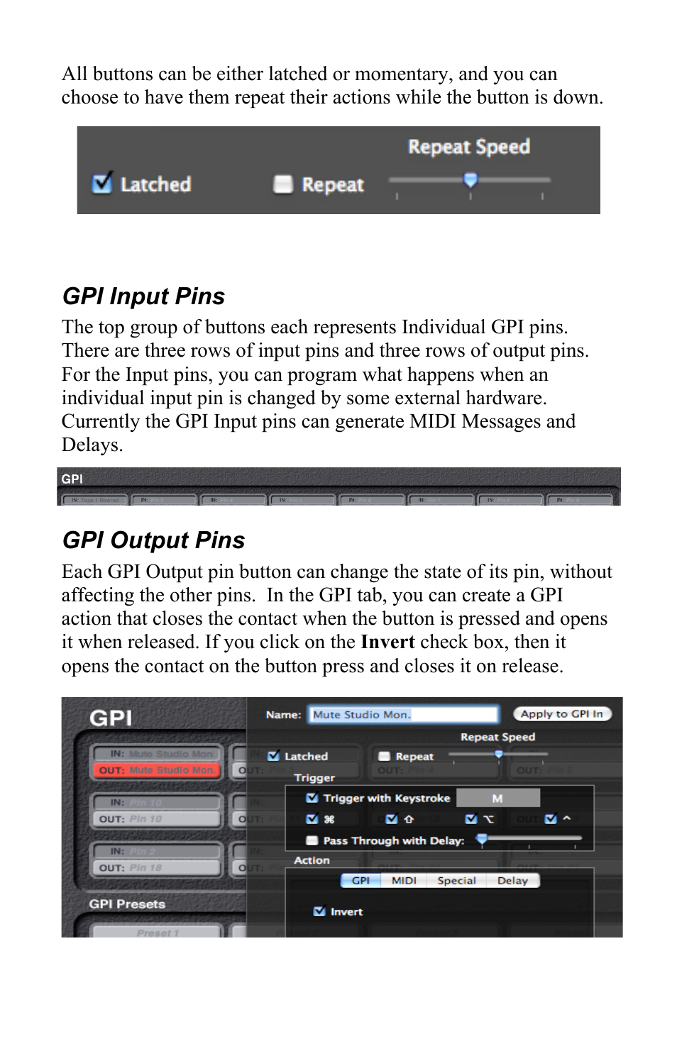 Gpi input pins, Gpi output pins | JLCooper eBOX GPI8 User Manual | Page 39 / 55