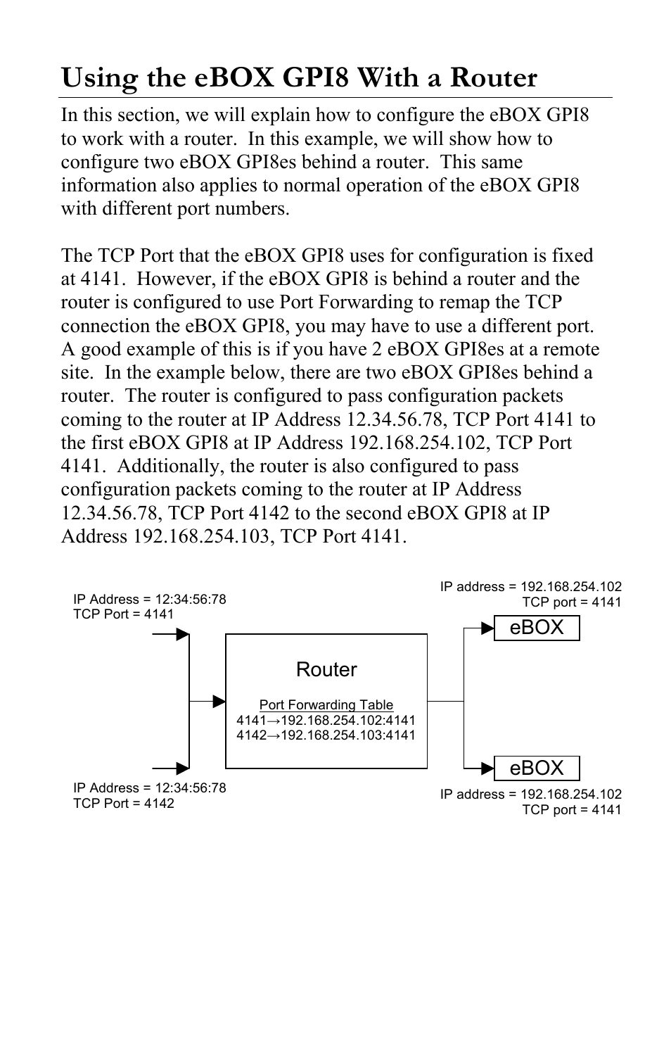 Using the ebox gpi8 with a router, Ebox gpi8 #1, Ebox gpi8 #2 | JLCooper eBOX GPI8 User Manual | Page 44 / 55