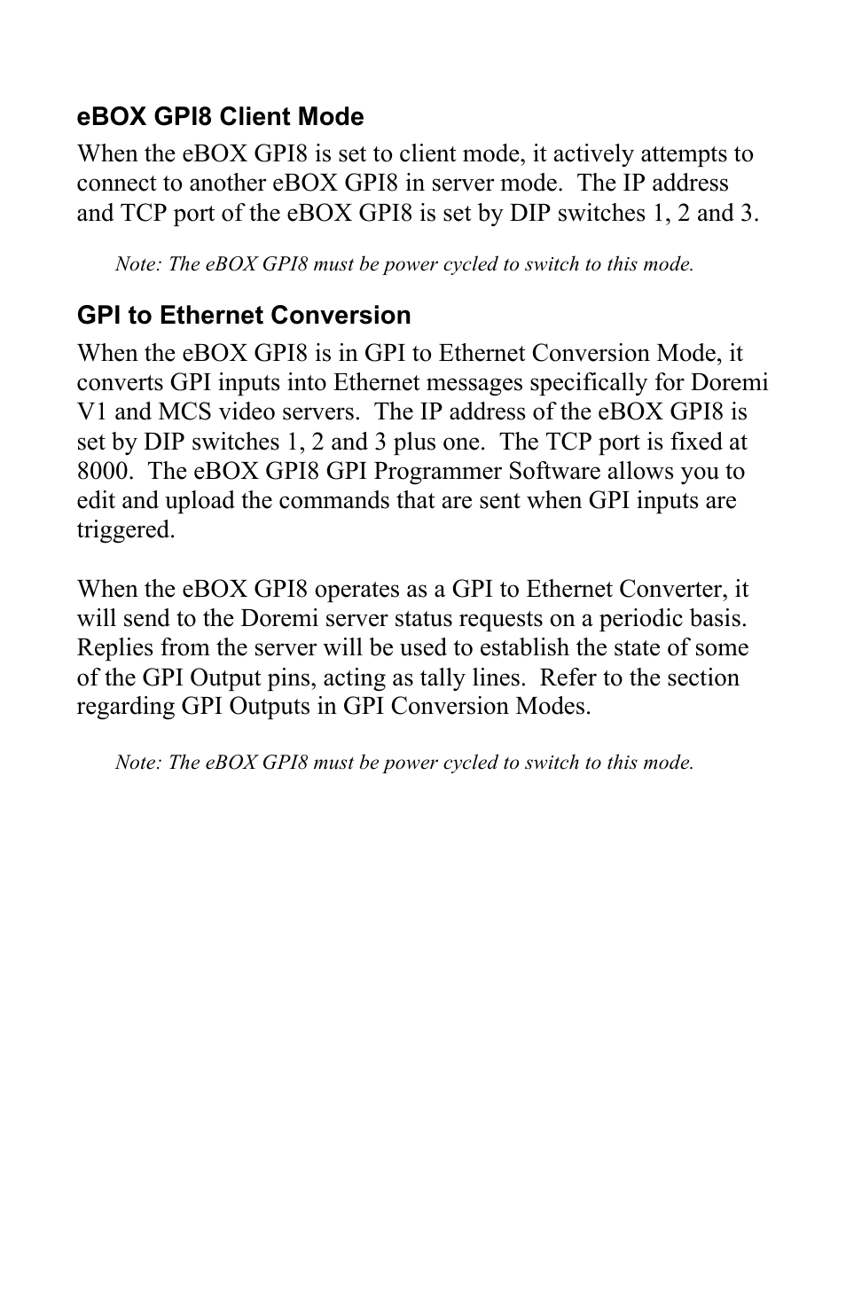 JLCooper eBOX GPI8 User Manual | Page 9 / 55