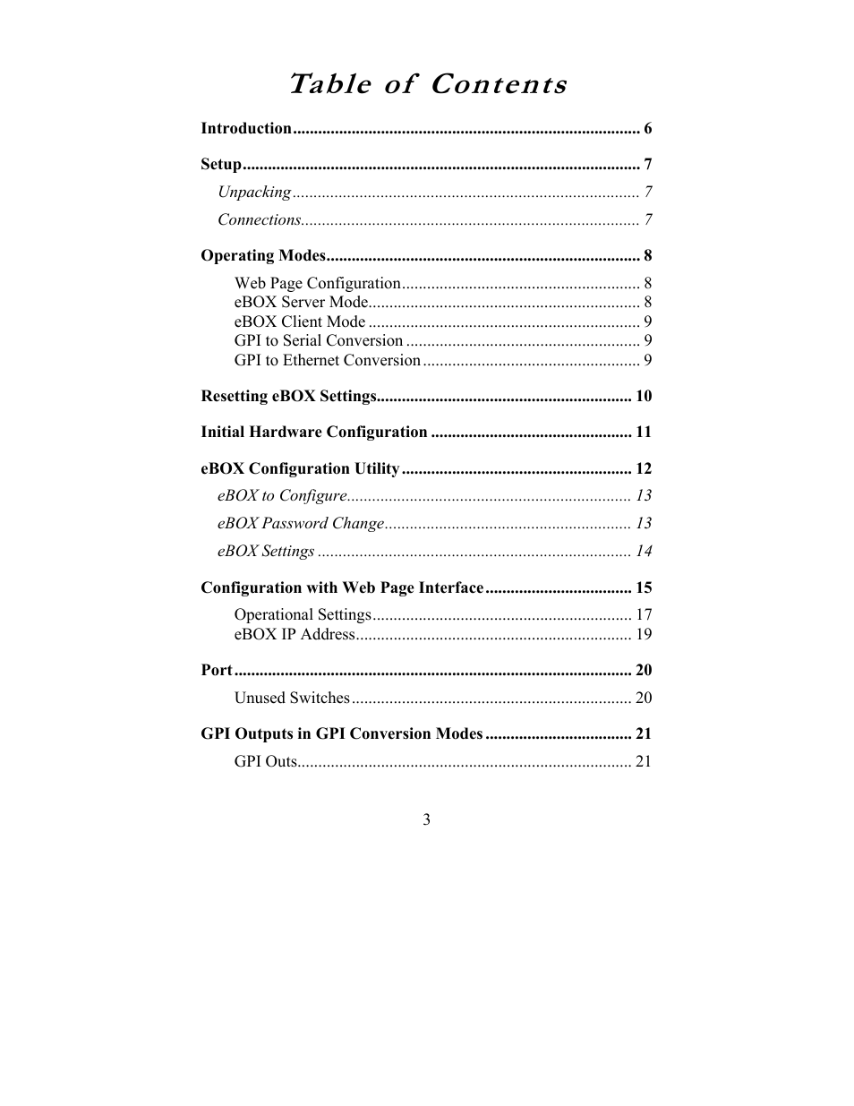 JLCooper eBOX User Manual | Page 3 / 58