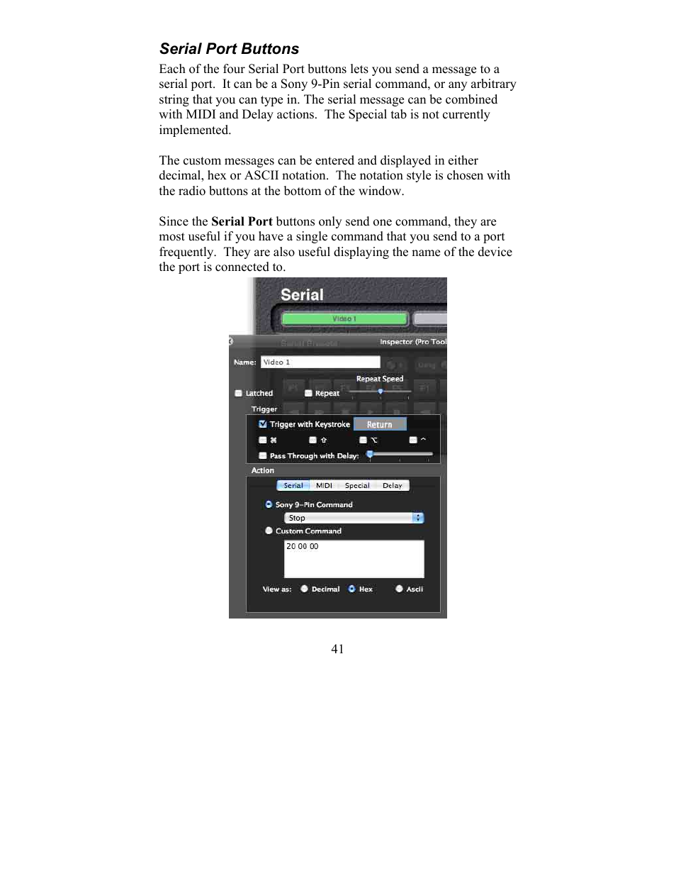 Serial port buttons serial port buttons | JLCooper eBOX User Manual | Page 41 / 58