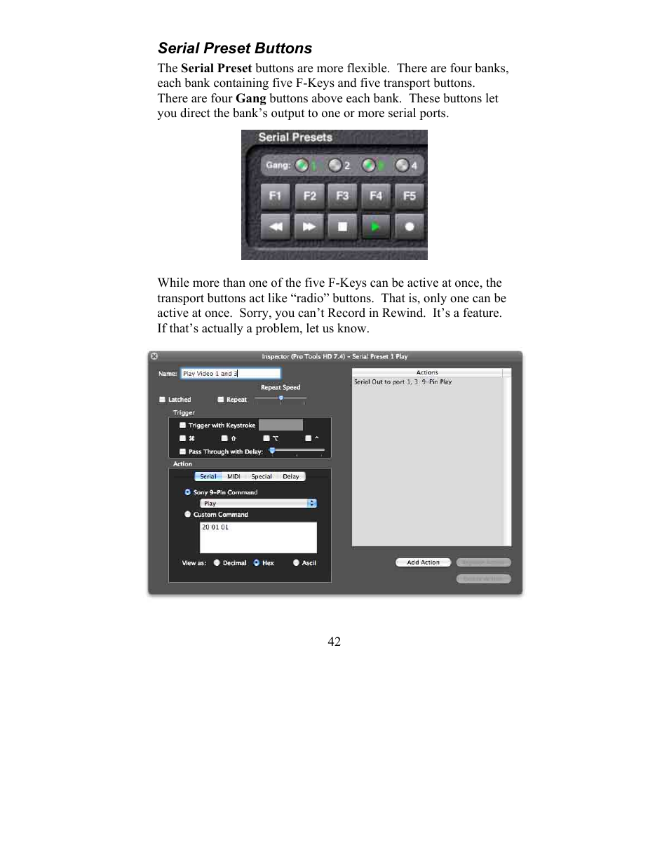 Serial preset buttons serial preset buttons | JLCooper eBOX User Manual | Page 42 / 58