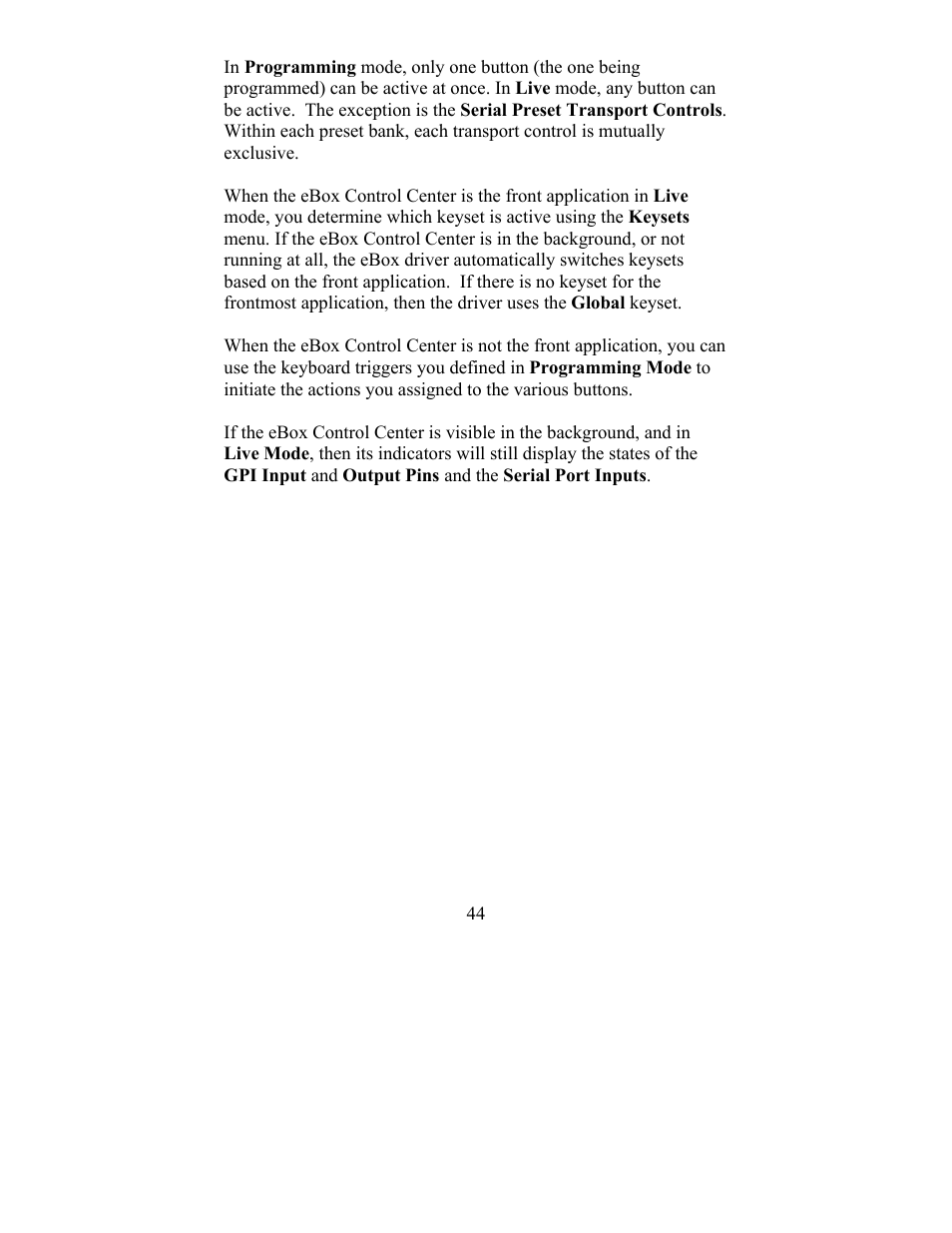 JLCooper eBOX User Manual | Page 44 / 58