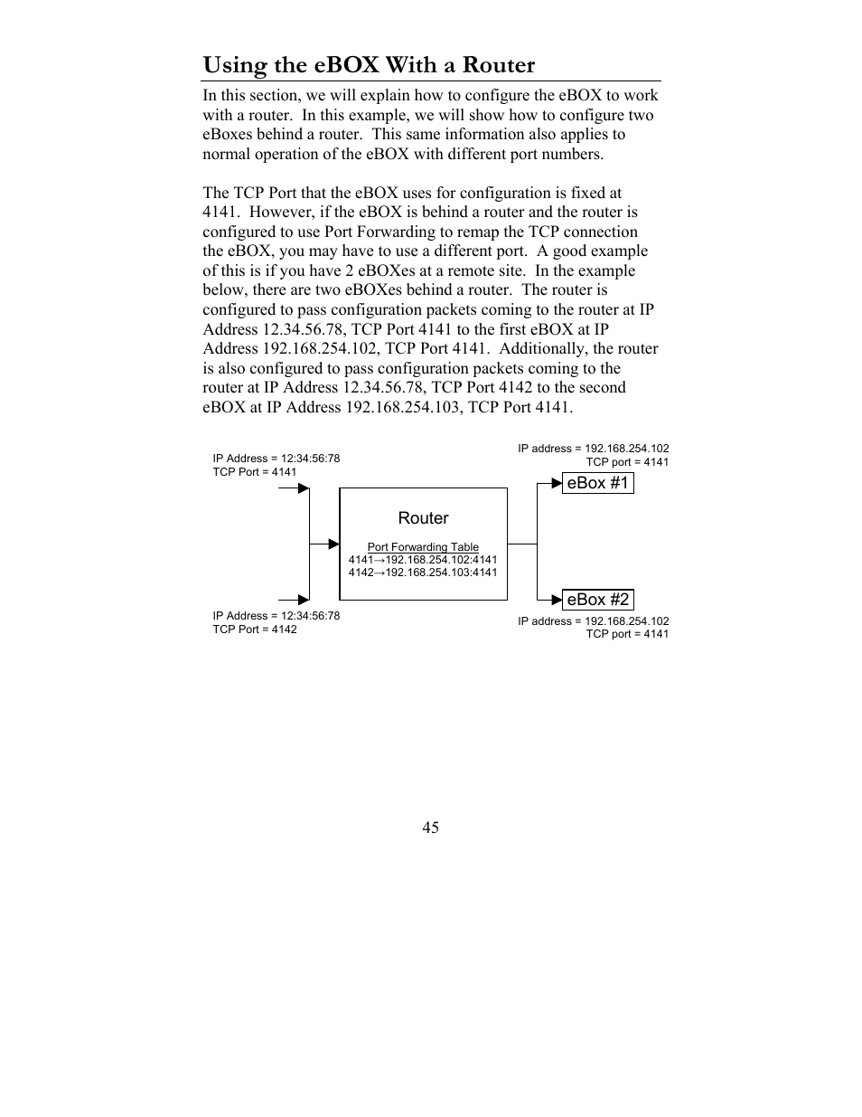 Using the ebox with a router, Sing the ebox with a router u | JLCooper eBOX User Manual | Page 45 / 58