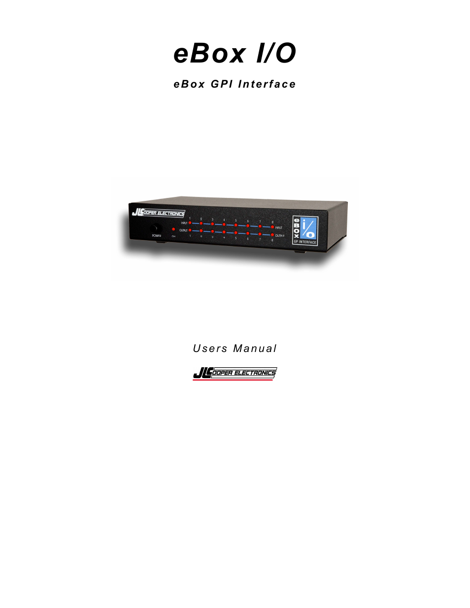 JLCooper eBox I User Manual | 10 pages