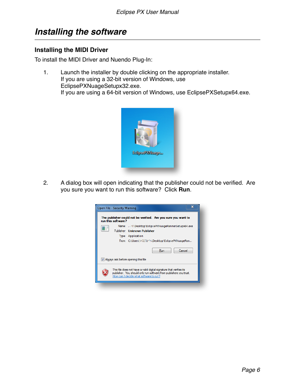 Installing the software | JLCooper Eclipse PX for Windows User Manual | Page 6 / 19