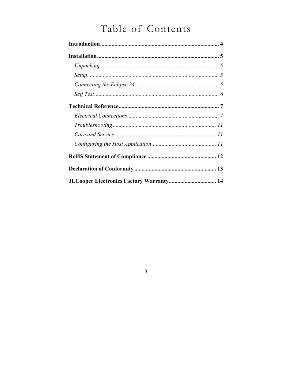 JLCooper Eclipse24 User Manual | Page 3 / 14