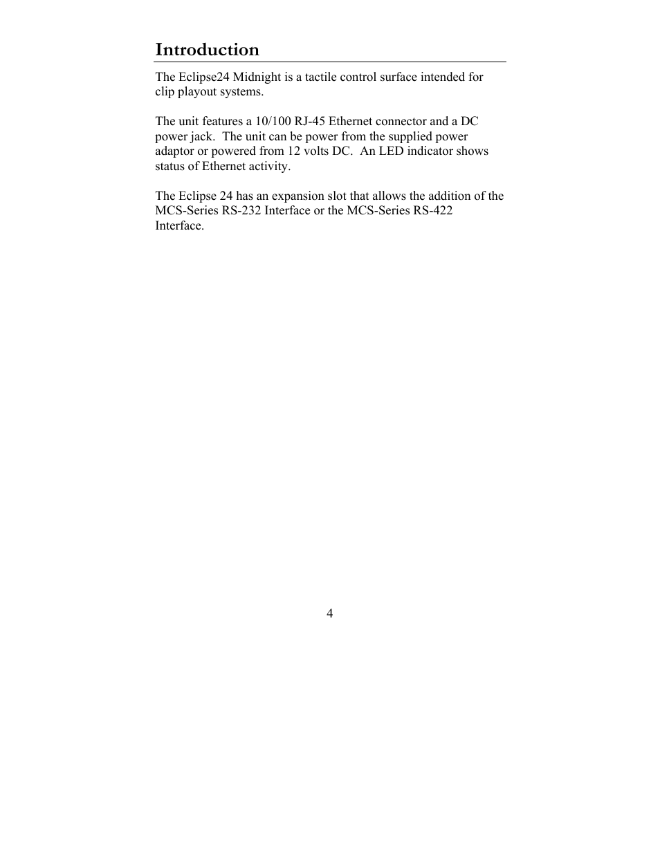 Introduction | JLCooper Eclipse24 User Manual | Page 4 / 14