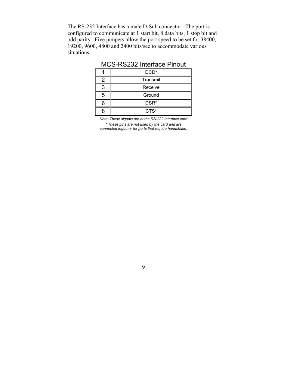 Mcs-rs232 interface pinout | JLCooper Eclipse24 User Manual | Page 9 / 14