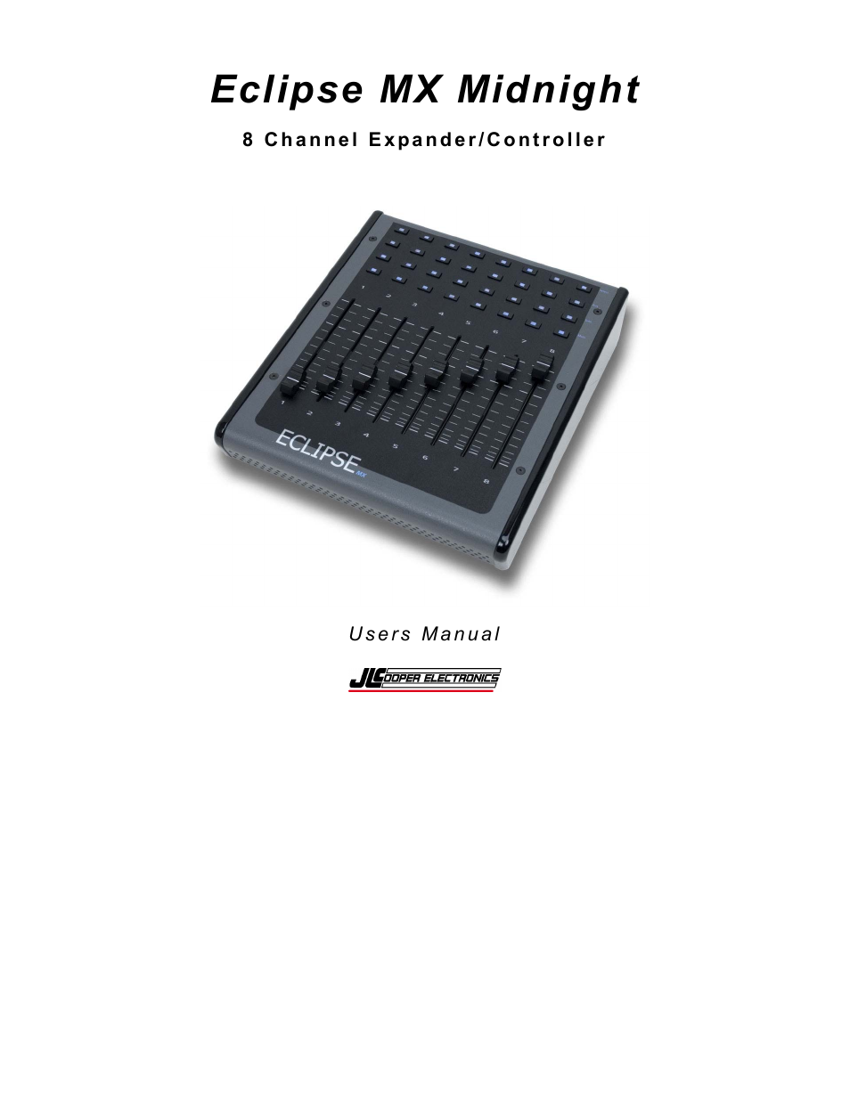 JLCooper MX Midnight Eclipse User Manual | 8 pages