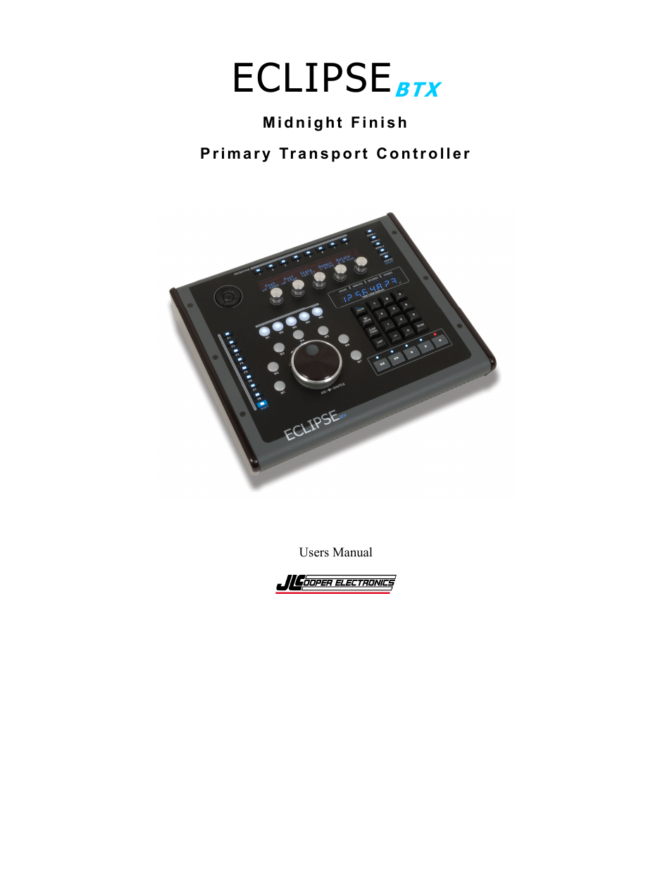 JLCooper BTX Eclipse User Manual | 22 pages