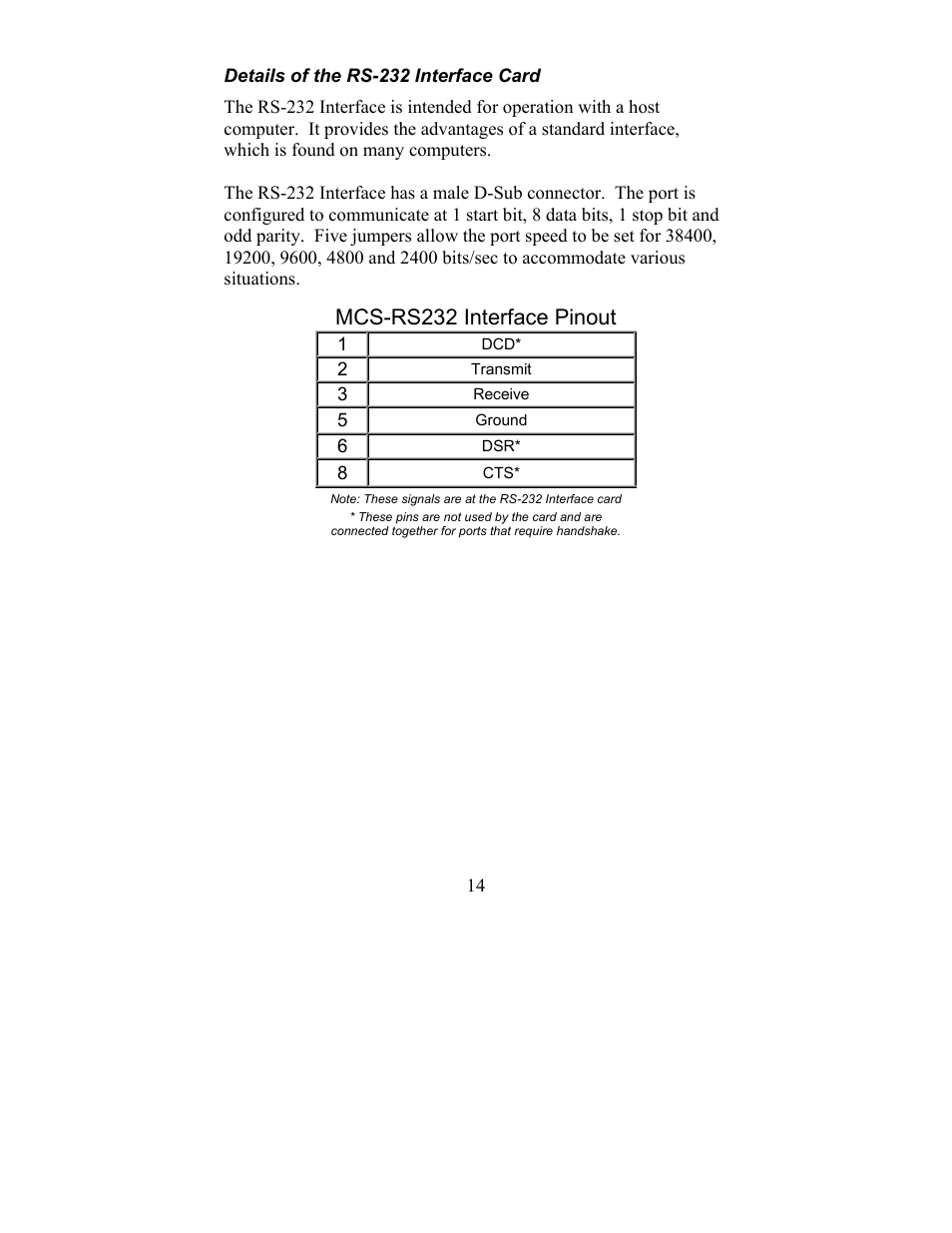 Mcs-rs232 interface pinout | JLCooper BTX Eclipse User Manual | Page 14 / 22