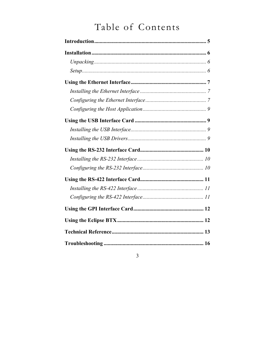 JLCooper BTX Eclipse User Manual | Page 3 / 22