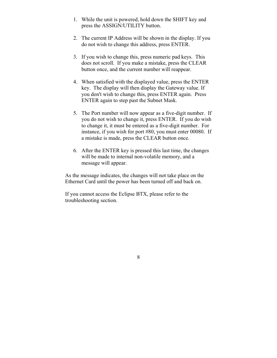 JLCooper BTX Eclipse User Manual | Page 8 / 22