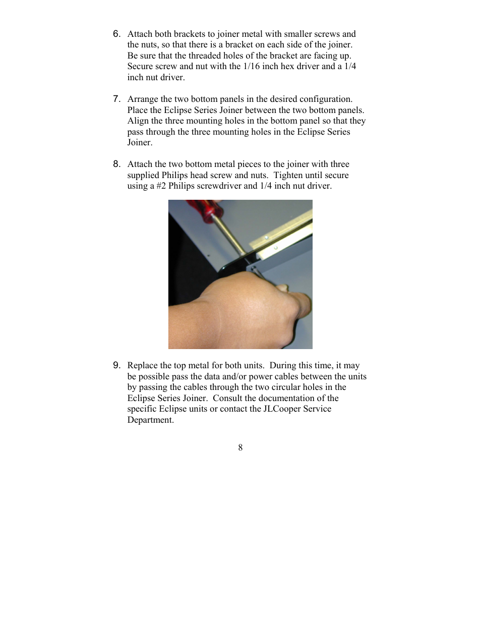 JLCooper Eclipse Series Joiner Kit User Manual | Page 8 / 12