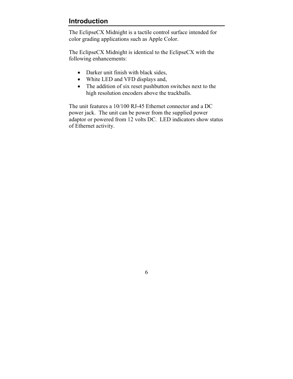 Introduction | JLCooper CX Eclipse User Manual | Page 6 / 15
