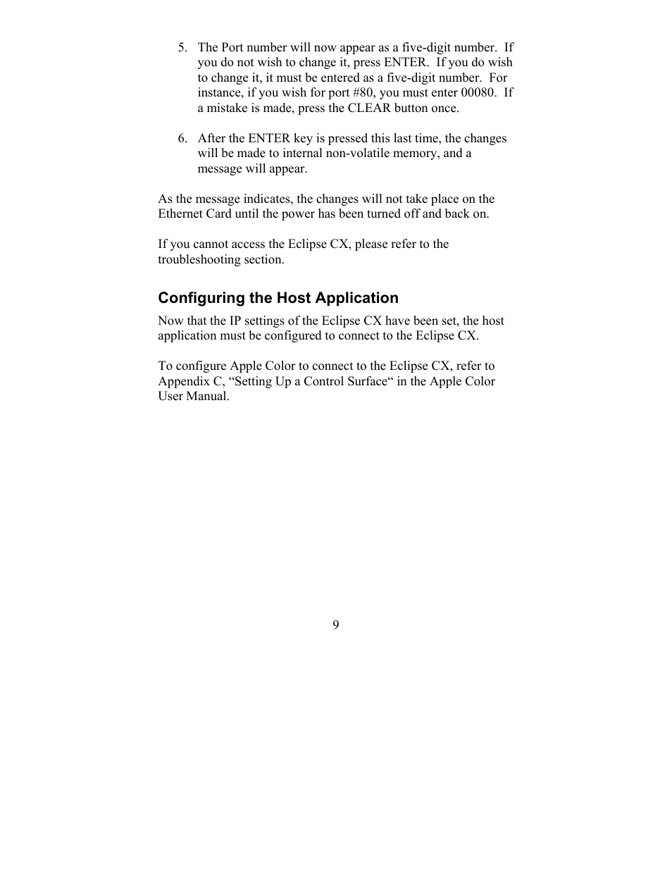 Configuring the host application | JLCooper CX Eclipse User Manual | Page 9 / 15