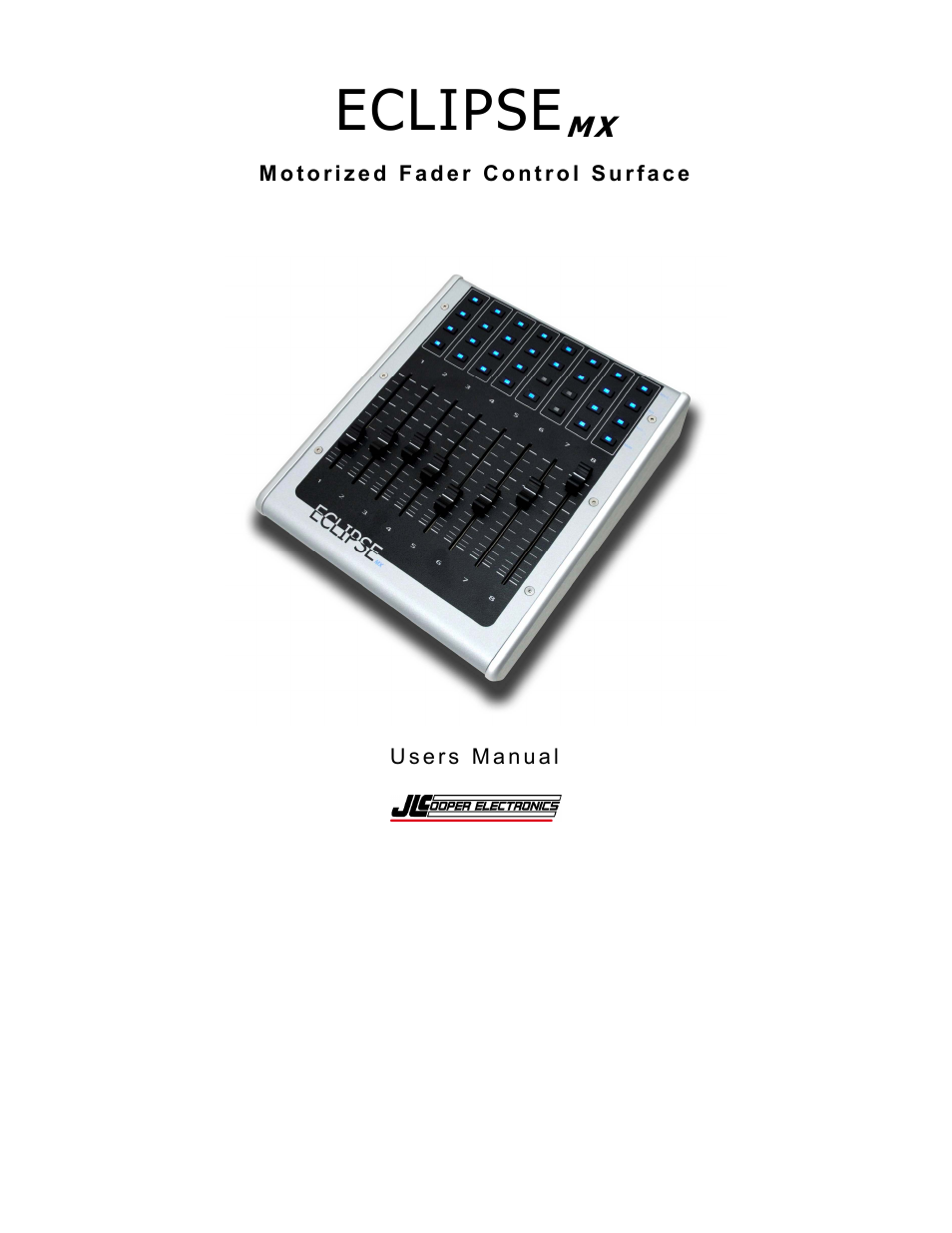 JLCooper MX Eclipse User Manual | 13 pages