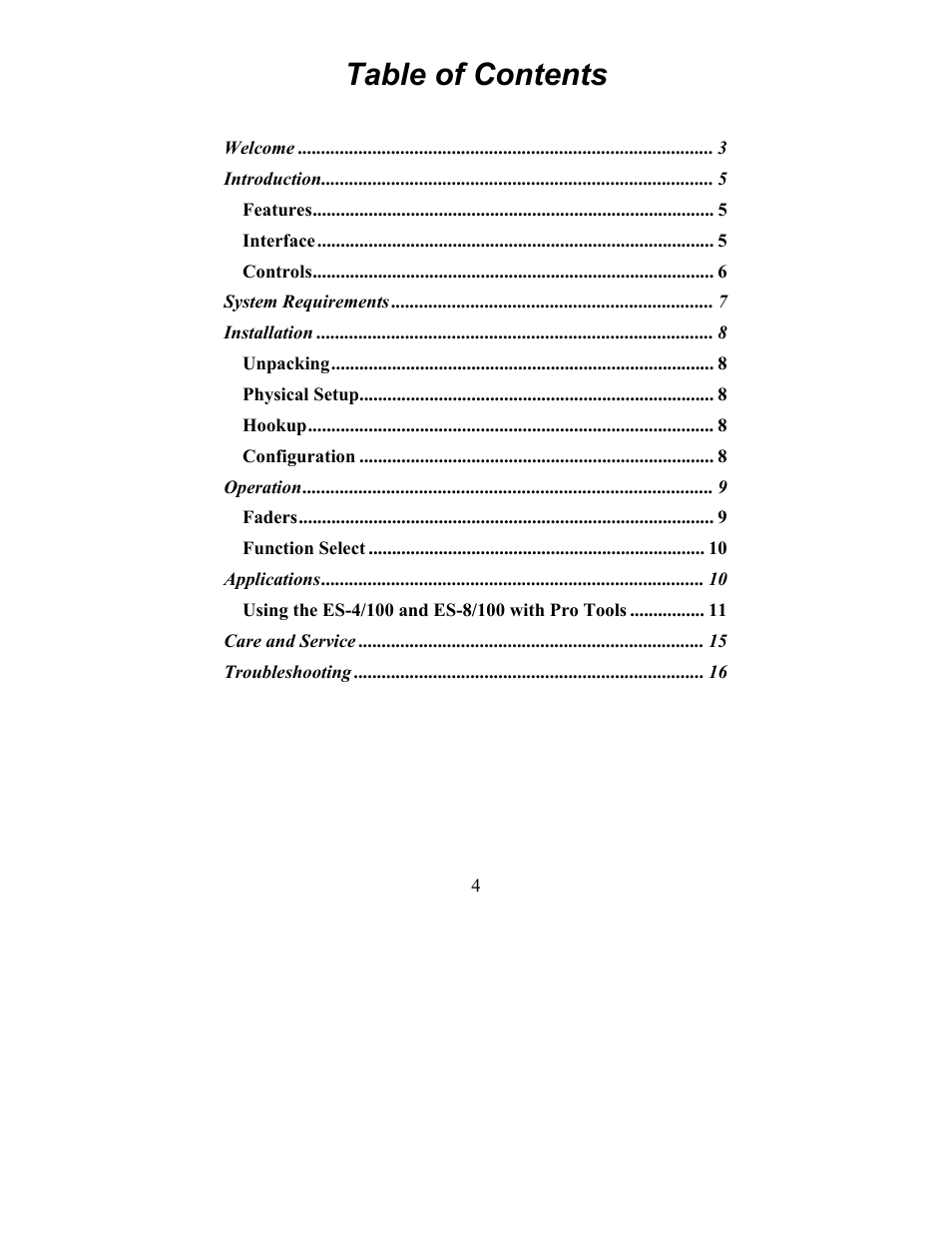 JLCooper ES-4/100 MIDI User Manual | Page 4 / 17