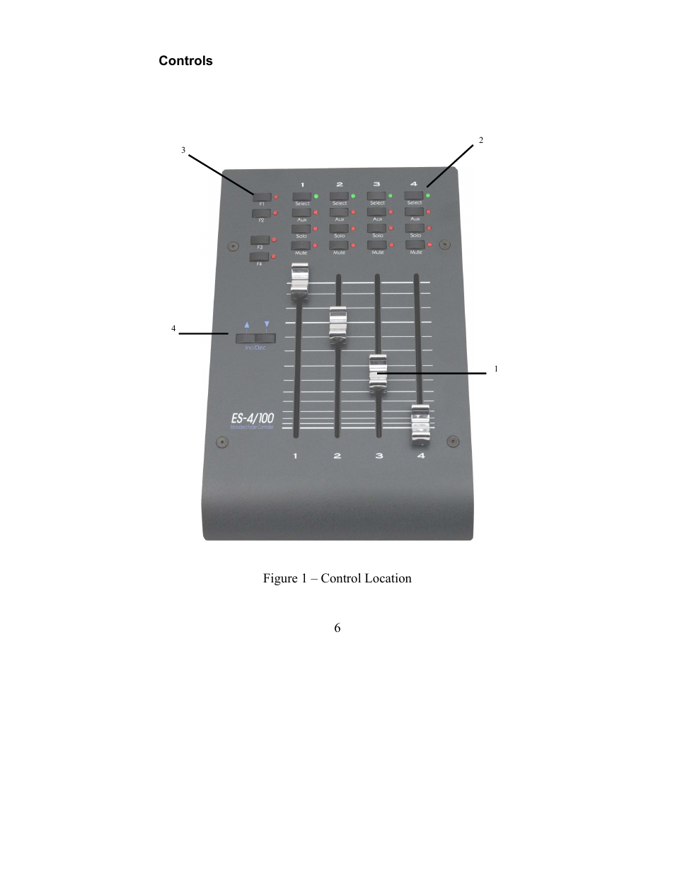 Controls | JLCooper ES-4/100 MIDI User Manual | Page 6 / 17