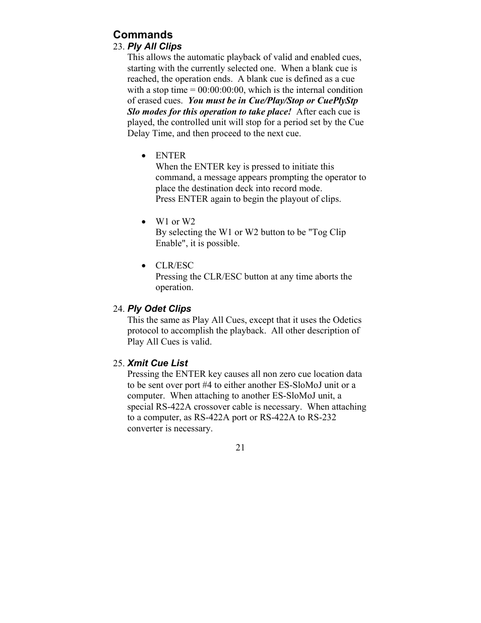 JLCooper ES-SloMoJ User Manual | Page 21 / 50