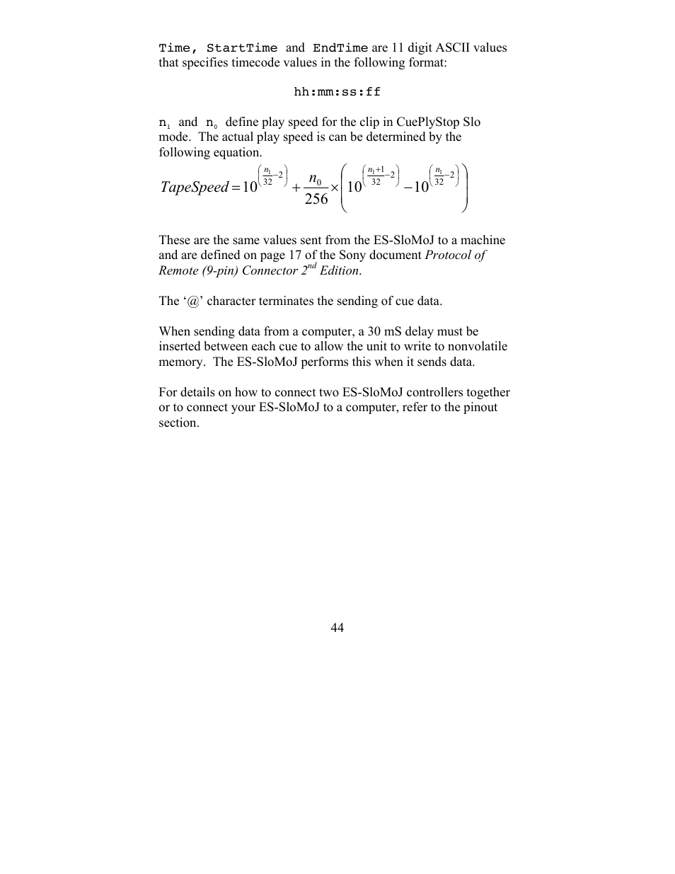 Ntapespeed | JLCooper ES-SloMoJ User Manual | Page 44 / 50