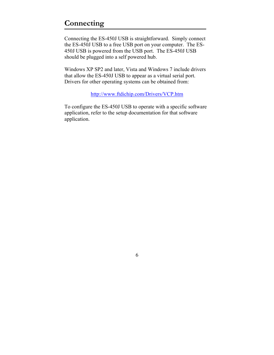Connecting | JLCooper ES-450J_USB_User_Manual.pdf User Manual | Page 6 / 7
