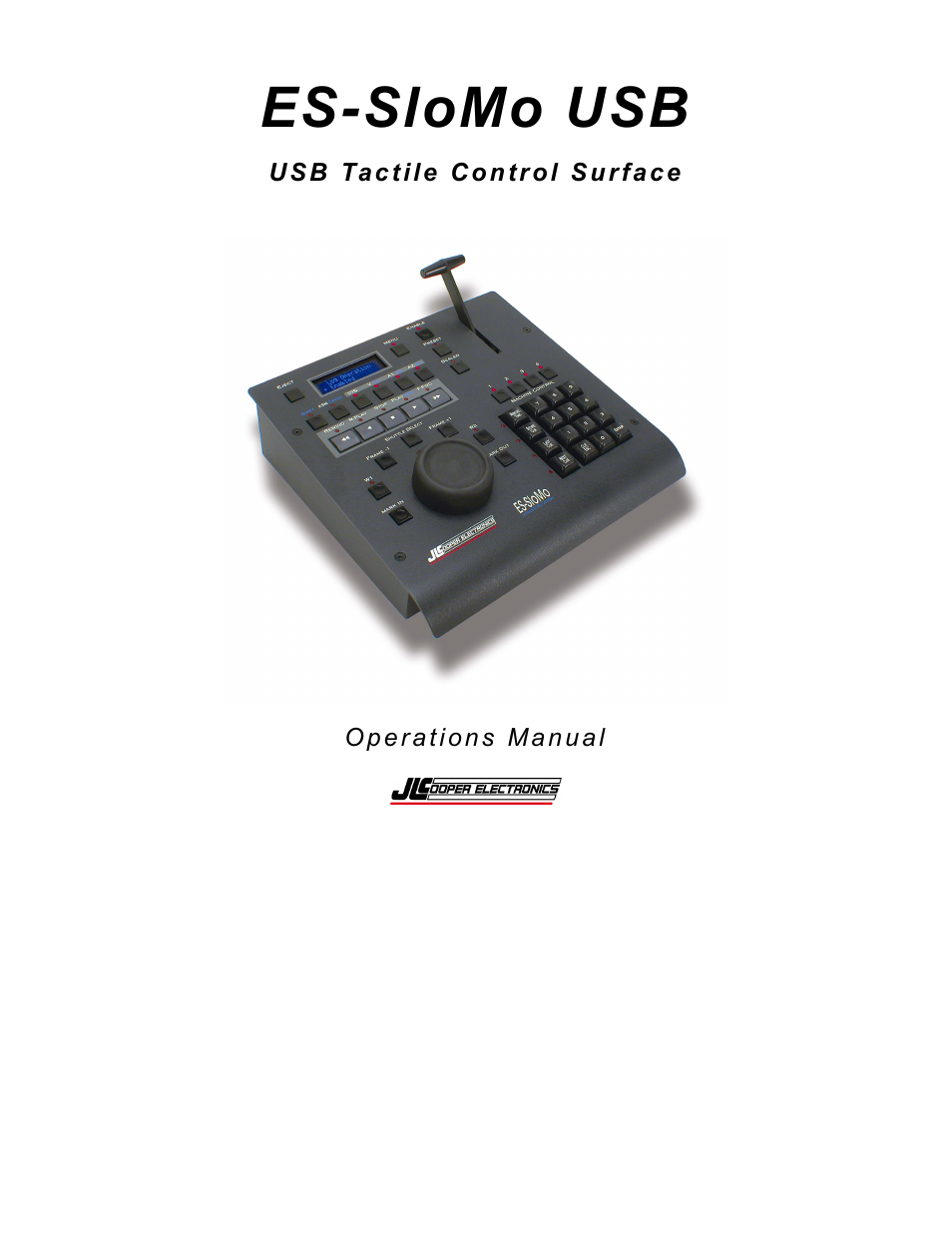 JLCooper ES-SloMo USB User Manual | 6 pages
