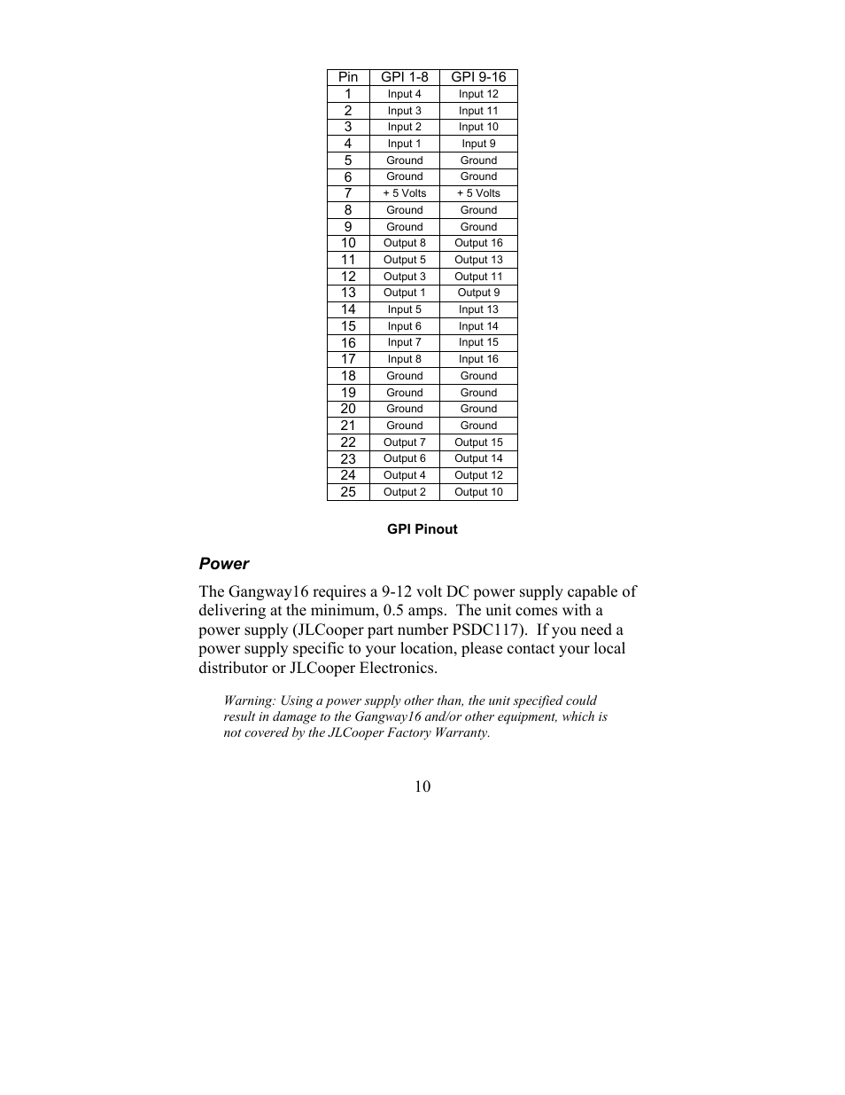 JLCooper Gangway16 User Manual | Page 10 / 12