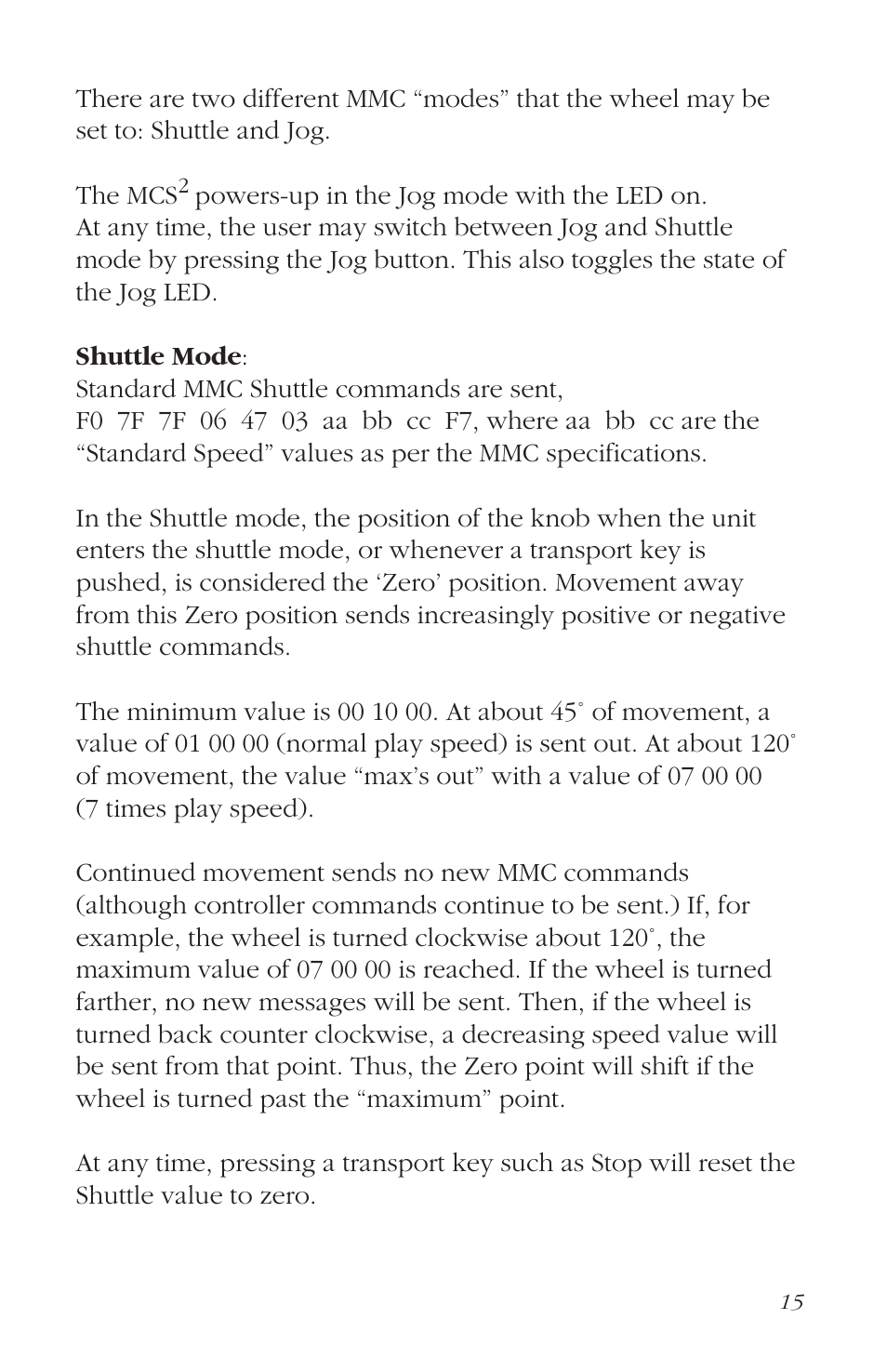 JLCooper MCS2 MIDI User Manual | Page 15 / 19