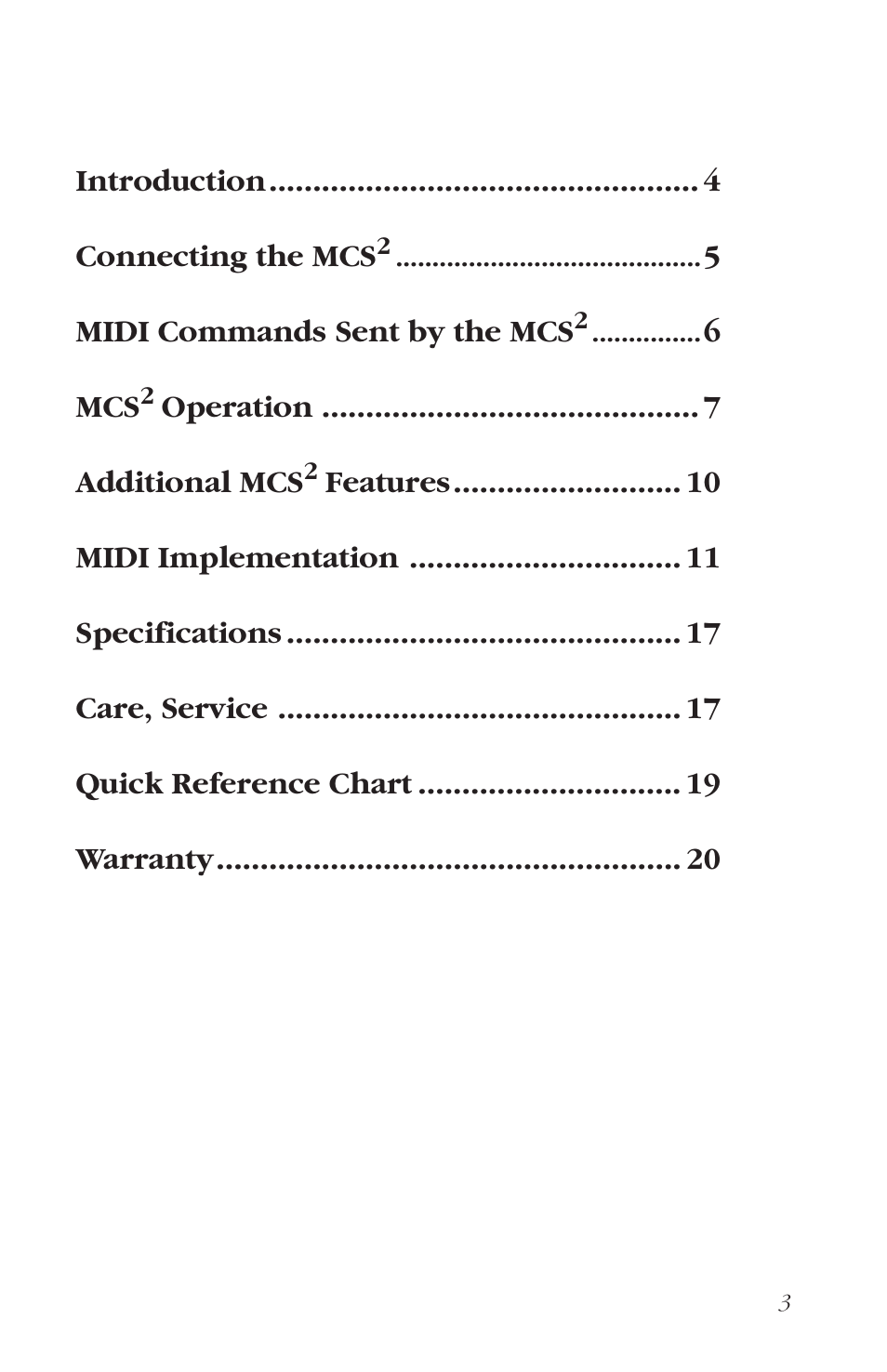JLCooper MCS2 MIDI User Manual | Page 3 / 19