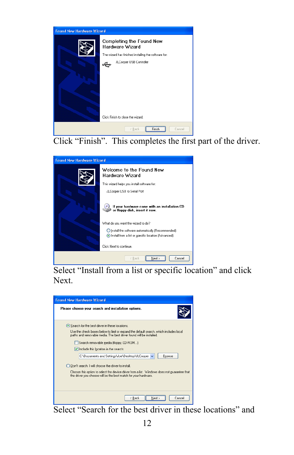 JLCooper 4/100 USB FaderMaster User Manual | Page 12 / 26